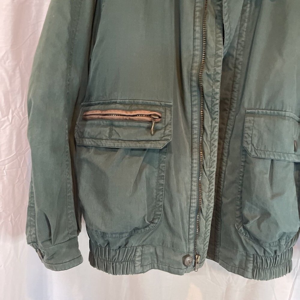 Vtg Women's Towne London Fog Green/Brown Jacket w/Zip In Lining Medium Pockets - Picture 3 of 15